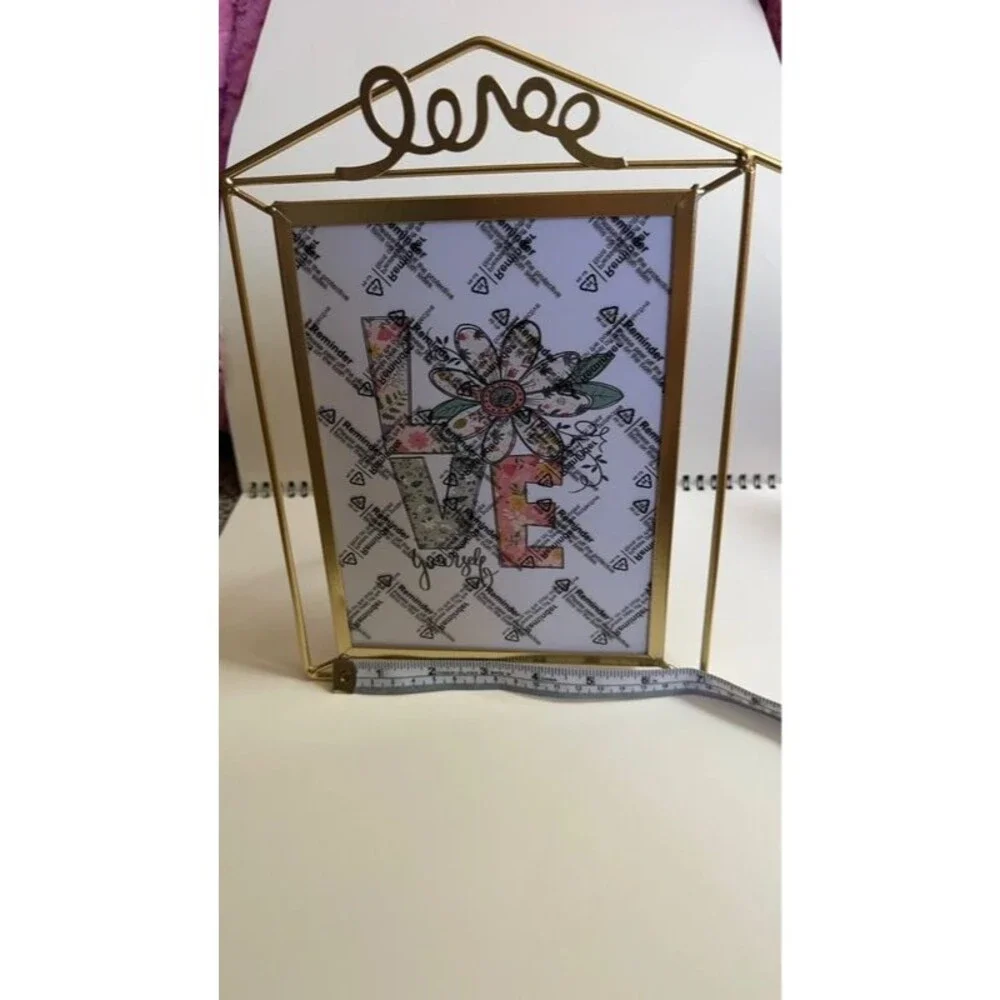 Set of 2 Gold LOVE Photo Frames Romantic Wedding Engagement Anniversary Decor